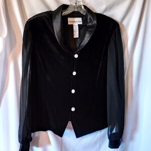 Vintage Velvet Another Thyme Women's XL Blouse Sheer Sleeves Fairy Goth Event